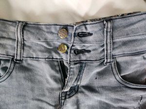 Charcoal Denim Shorts
