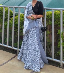 Elegant Floral Print Lehenga Choli