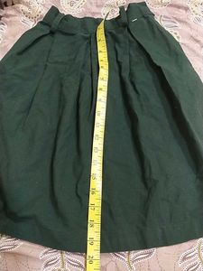 Green Pleated Skirt For Girl