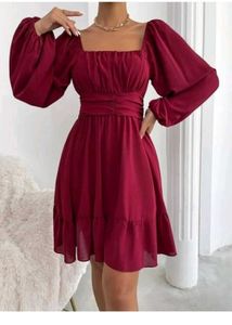 Red Backless Bow Mini Dress