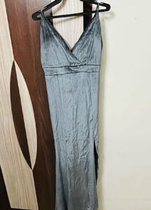 Sexy Velvet Slit Gown