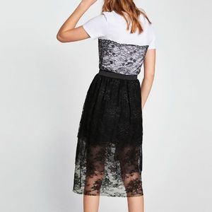Zara Layered Dress With Lace Trims