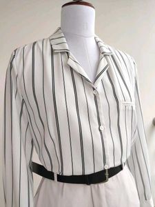 Striped Button-Up Top