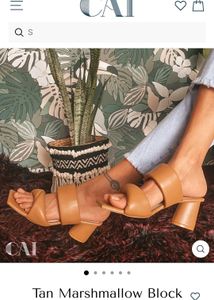 Tan Block Heel Mules