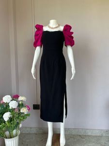 Black Slit Bodycon Dress