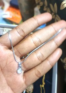 Anti tarnish silver chain with cute Korea heart  e