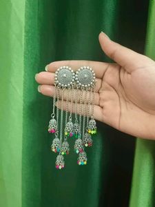 Desi Silver Jhumkas