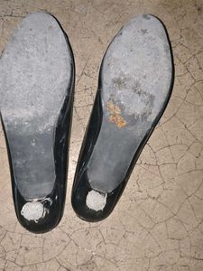 F. Dotin Black Peep-Toe Heels