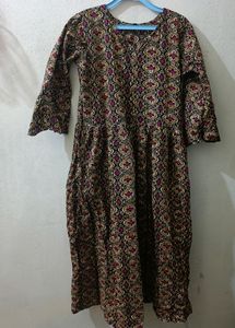 Kalankari Print Cotton Frock