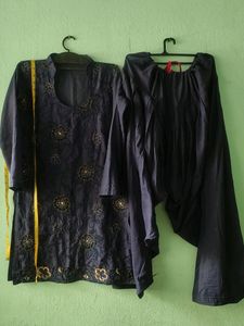 Used Patyala Suit Navy Blue