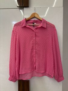 Pink Swiss Dot Top