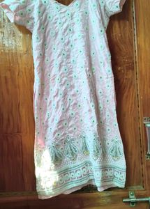 Pink Embroidered chudidar