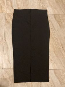 Purple Feather Black Pencil Skirt Below Knee Lengt