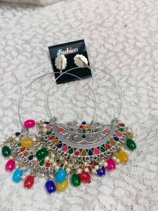 Hoop Jhumka Earrings Set
