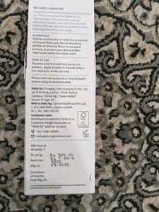 Plum Niacinamide Hybrid Sunscreen