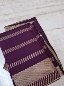 Purple &amp; Gold Embroidered Kurti Set
