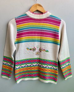 Colorful Striped Knit Sweater