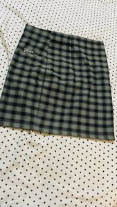 black green check A- line skirt size-S 28 waist