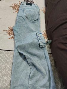 Light Wash Cargo Jeans