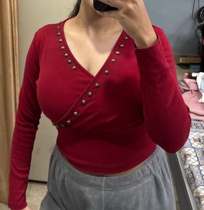 Red crop top