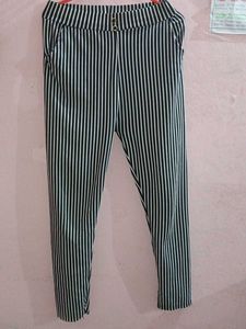 Striped Black & White Pants