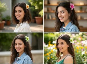 Flower Hair Clips - Set of 6