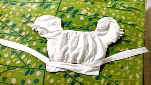 White Off Sholder Crop Top