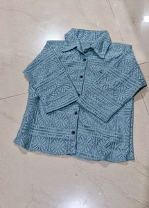 Vintage Lace Button-Down Top