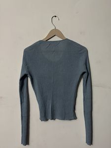 Long sleeve button front top
