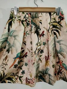 H&amp;M Beige Printed Skirt ( Women)