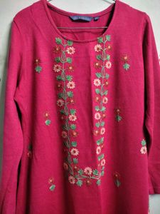 🌺Floral Embroidered Winter Kurta/Dress