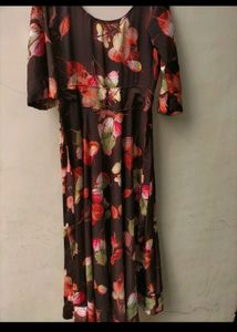 Brown Printed Gown