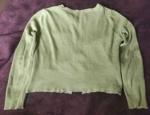 Green Zip-Up Cardigan💚