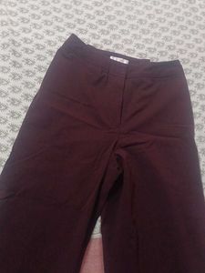 Burgundy Wide Leg Pants