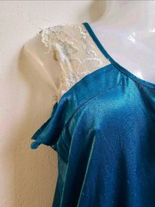 Teal Satin Nightsuit
