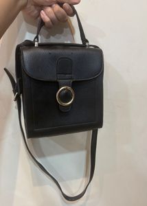 Black Structured Sling Bag