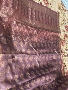 Purple Banarasi Silk Saree