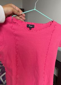 Pink Ribbed Top - 'People' Brand