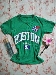 Basketball fitted baby tee