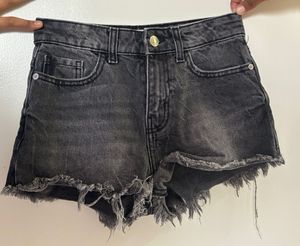 Black Denim Cutoff Shorts