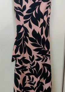 Pink And Black Fitted Dress