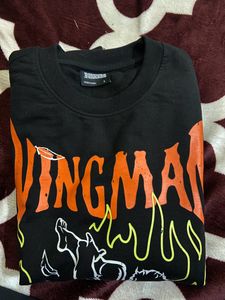 Unisex Oversized Bonkers Black Wingman Sweatshirt