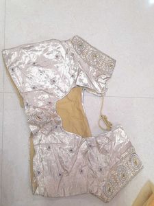 Heavy Work Net Saree With Stitched Blouse
