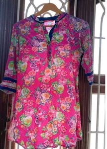 Floral Print Tunic Top