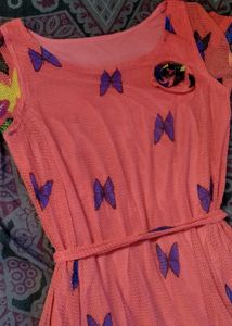 Butterfly Sheer Mesh Dress