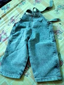 Denim Baby Overalls with Hand Appliques