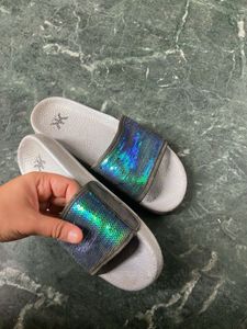 Sequin Slide Sandals