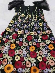 Floral Embroidered Mesh Dress