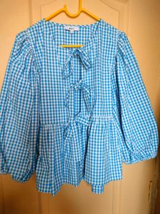 Blue BowTie Top For Women