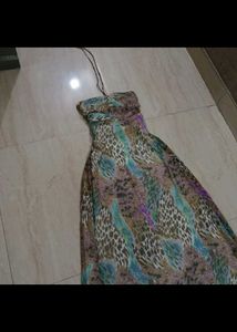 Y2k Animal Print Halter Dress